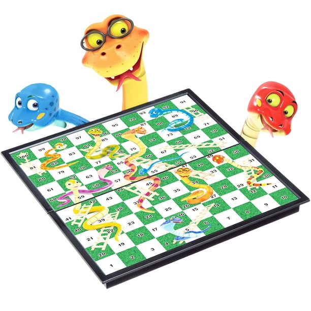 Juego de mesa Vikutu Magnetic Snakes and Ladders, tamaño viaje
