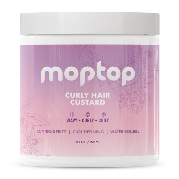 MopTop Gel de crema para cabello rizado para ondas, bobinas y torceduras, definidor hidratante de rizos antiencrespamiento y activador ligero con aloe ideal para cabello seco, 8 oz
