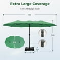 thumbnail image 2 of Alpha Joy 15ft Outdoor Patio Umbrella Extra-Large Double-Sided Garden Umbrella with Crank Handle and Base - Mint, 2 of 6