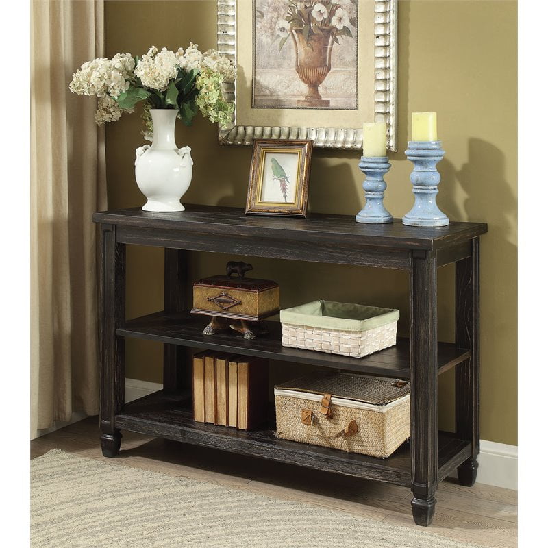Furniture Of America Shania Cottage Sofa Table In Antique Black