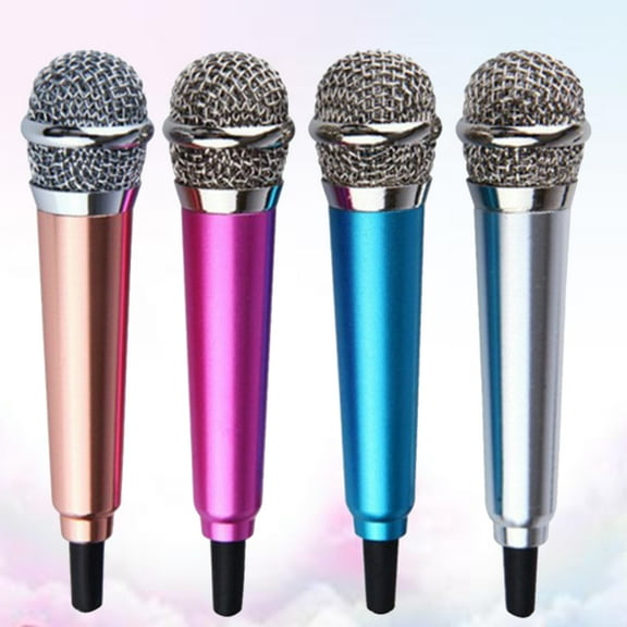 HONMEET 4pcs Small Microphone Metal Silver Microphone for e Recording Sessions
