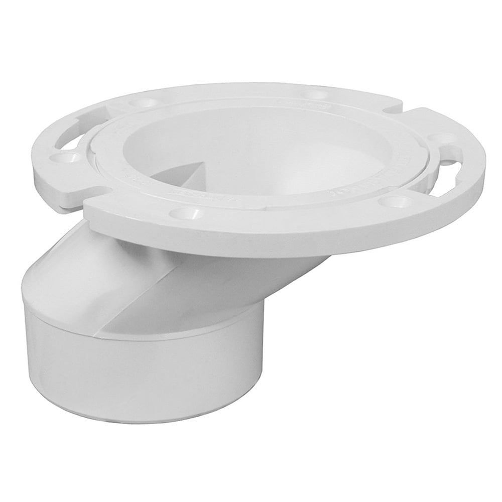 3" x 4" Plumbfit PVC Offset Closet Flange with Plastic Swivel Ring less