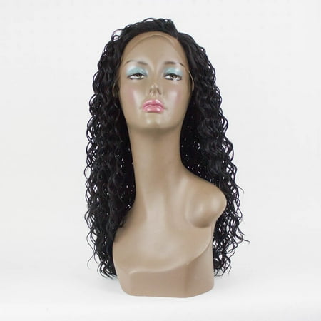 Orgshine Long Side Parting Deep Wave Lace Front Synthetic Wig (Best Synthetic Lace Wigs)