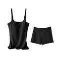 thumbnail image 4 of Uootdi Womens Maternity Sets Nursing Spaghetti Strap Tops Shorts Two Piece Slim Fit Stretchy Breathable Loungewear Sets Pregnancy Wear Gift, 4 of 7