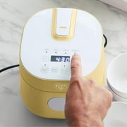 GreenLife 4 Cups Cooked, 2 Cups Uncooked Rice Cooker, Butter Yellow