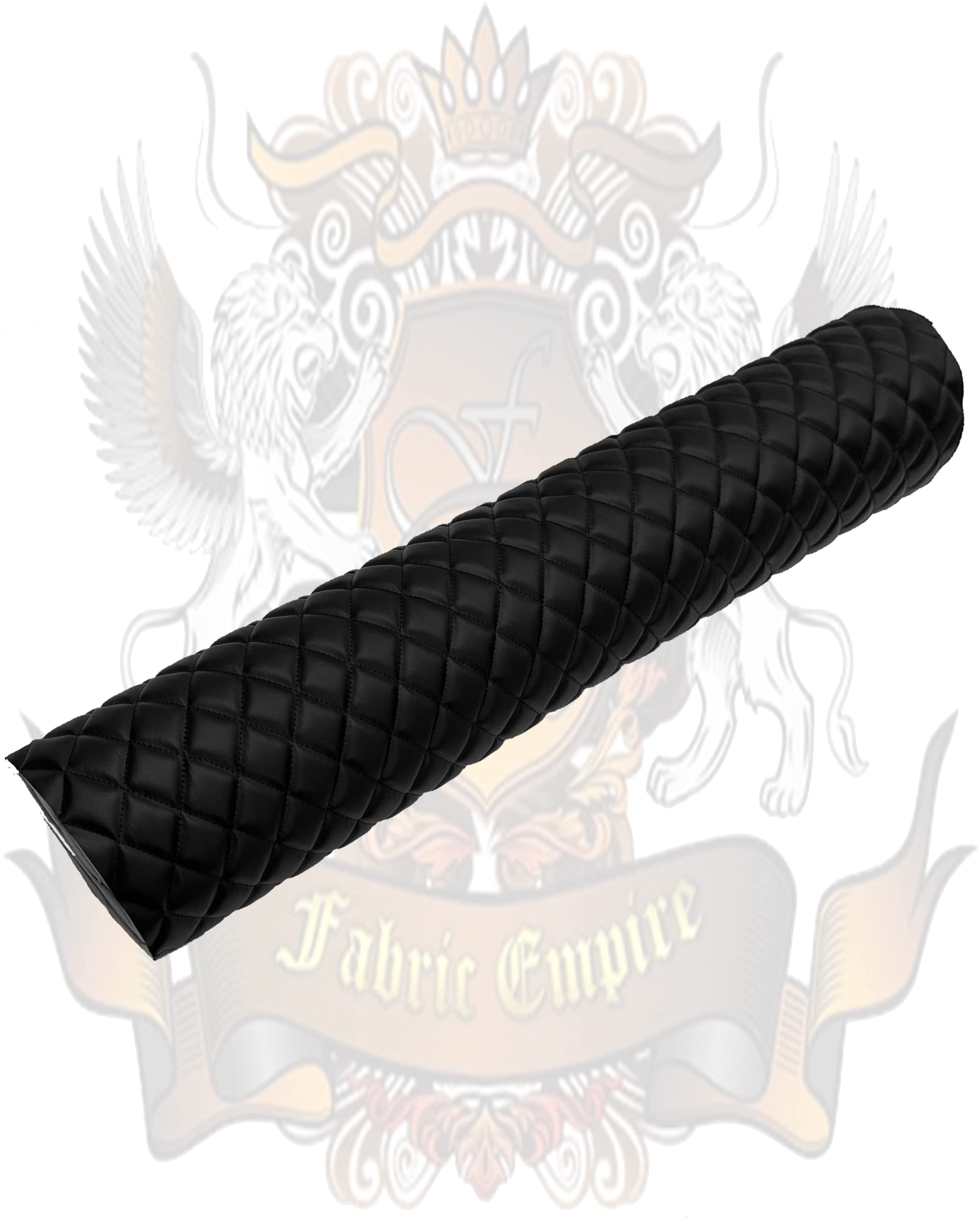 Quilted Padded Vinyl Fabric w 3/8" Foam Backing Smooth Grain Texture 2"x2" Diamond Upholstery /52" Wide/Sold by The Yard - Headboard, Car Interior, Boat Upholstery, Marine Vinyl (Black, Black Thread)