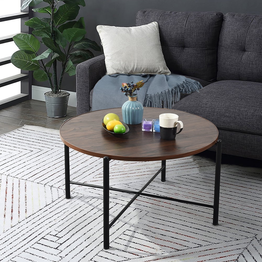 End Table, Metal Side Table Small Outdoor Table Round Table for Living Room Bedroom Balcony Patio and Office, Brown End Table, Metal Side Table Small Outdoor Table Round Table for Living Room Bedroom Balcony Patio and Office, Brown