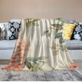thumbnail image 2 of JEUXUS  Floral Throw Blanket, Blooming Hydrangea Flowers Leaves Bouquet Vintage Style Spring Nature Print, Flannel Accent Piece Soft Couch Cover for Adults,Salmon Green, 2 of 6