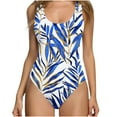 thumbnail image 2 of QUNYINEY One Piece Swimsuit Women Hawaiian Tummy Control Bathing Suit High Waisted Slimming Scoop Neck Swimwear, 2 of 5