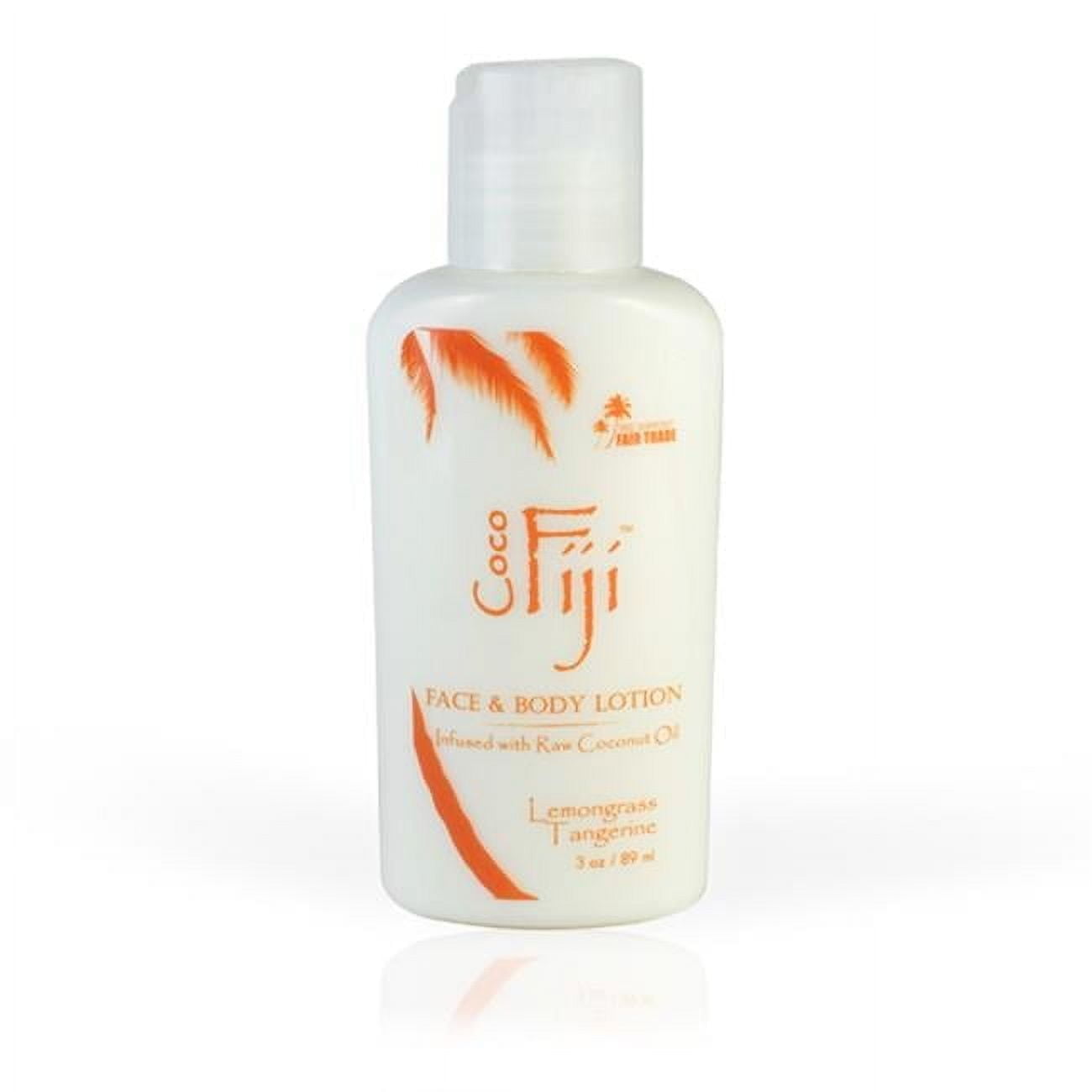 Coco Fiji 3 oz Infused Face & Body Lotion with Raw Coconut Oil, Lemongrass Tangerine