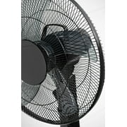 Pelonis 16 12-Speed Adjustable Height Quiet Pedestal Fan with Digital Display & Remote Control, PSPF18AR40B, New, Black