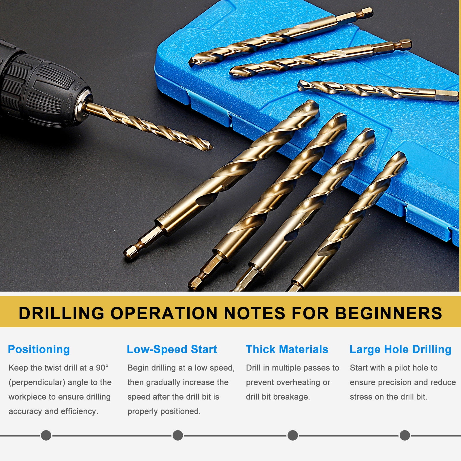 Uxcell 13mm Hex Shank Drill Bit, M2 High-Speed Steel Bits Quick Change Design for Impact Driver 135° Gold Finish for Stainless Steel Hard Metal - 2 Pack