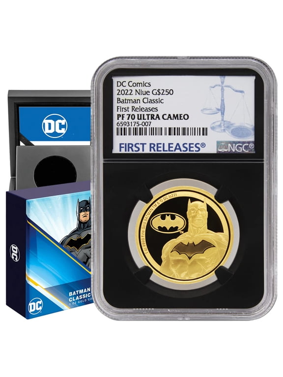 Niue 2022 Gold $250 Batman Classic NGC PF70 Ultra Cameo First Releases Black Core with Original Government Packaging U.S. Mint Coin