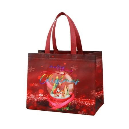 

witspace Christmas Gift Bags Christmas Tote Bags with Handles Christmas Treat Bags Multifunctional Non-Woven Christmas Bags for Gifts Wrapping Shopping Xmas Party Supplies 12.8 ×9.8 ×6.7