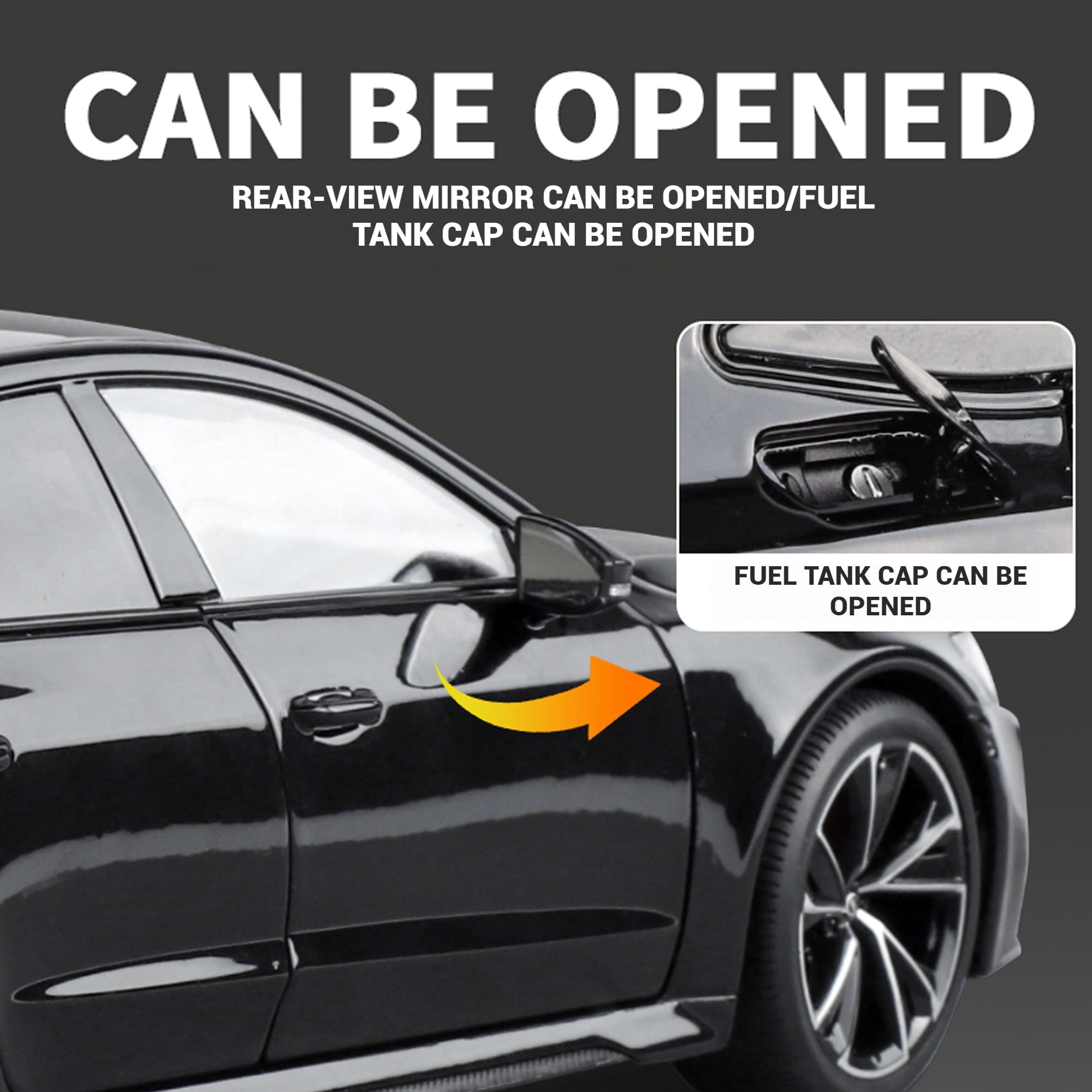Anmyjuly 1:18 Audi RS7 Diecast Alloy Car Model - Realistic Simulation Key, Working Lights, Adjustable Seats, Removable Wheels ，Suitable for 14+ gifts