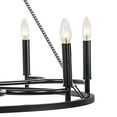 thumbnail image 6 of Vanity Art 8 Light Wagon Wheel Candle Style Chandelier, Modern Hanging Lighting, Ceiling Lights Fixtures for Dining Room Living Room Bed Room Kitchen, Classic Black, 22158BK, 6 of 7