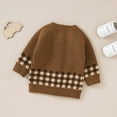 thumbnail image 4 of Generic Kids Outdoor Sweaters Baby Girl Boy Knit Cardigan Sweater Warm Pullover Tops Toddler Plaid Outerwear Jacket Coat Outfit Clothes for Cute Fashion Pullovers(12-18 Months,Coffee), 4 of 9