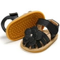 thumbnail image 6 of UTTOASFAY Toddler Shoes Toddler Infant Baby Girls Shoes Leather Sandals Summer Bowknot Flats Flower Shoes Black 18-24Month, 6 of 6