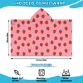 thumbnail image 2 of Red Strawberry Plants Fruit Pink Pattern Hooded Bath Towel，50"x30" for Ages 3 To 12 Kids, Quick Dry Lightweight Soft Microfiber Hood Beach Towel Cover Up for Kids, 2 of 7