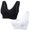 G, variant on Luxalzxs 2 Pcs Sports Bras for Women Plus Size Front Criss Cross Bras Side Buckle Lace Sports Bras Wireless Push Up Seamless Bra
