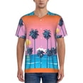 thumbnail image 4 of Haiem Hip Hop Hipster Baseball Jersey Button Down Shirts Sports Uniforms Men Women Jersey(Beach with Palm Trees,Medium), 4 of 9