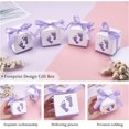 thumbnail image 6 of PH Footprints Candy Box Purple Newborn Baby Shower Paper Boxes Folding Boxes Pink Paper Gift Box with Ribbon Birthday Wedding Party Table Decor Gift Favor 2.4 x 2.4 x 2.4 Inch 30 Sets Purple, 6 of 7