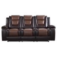 thumbnail image 3 of Pemberly Row Double Reclining Sofa with Drop-Down Cup Holder in 2-Tone Brown, 3 of 9