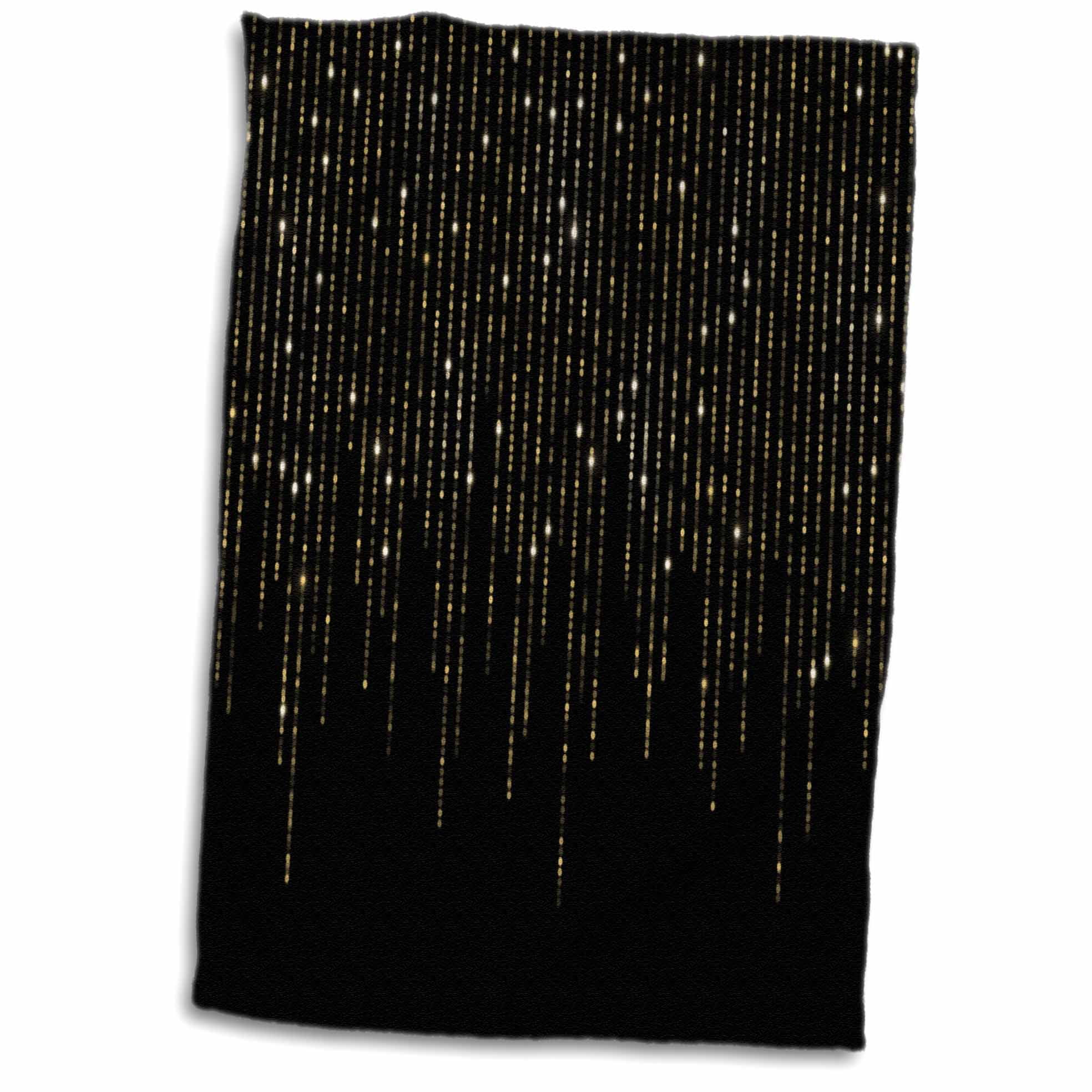 3dRose Image of Glam Gold Vertical String Lights On A Black Background