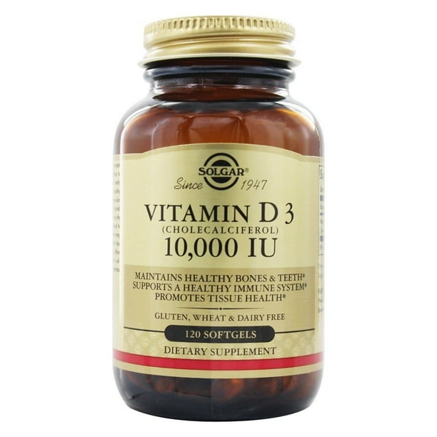 Solgar Vitamin D3 Cholecalciferol 10000 Iu 120 Softgels 3 Pack 3234