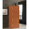 thumbnail image 2 of Hodedah Armoire de Rangement Fermée pour la Maison à 4 Tablettes, Cerisier, 2 of 5