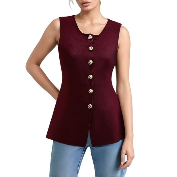 Women Summer Tops Women's Sleeveless Knit Cardigan Lightweight And Stylish For Summer Cute Workout Tops Women Body Shape Top Girls Size Body Top Girls Winter Clothes Size 6 Crop Sports Crop Red XL