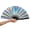 Laser Silver, variant on NCQ Fans for Line Dancing Large Folding Hand Fans for Dance Glitter Rave Festival Fan for Men/Women Popping Fans for EDM, Festival,Club, Party, Dance Accessories (Laser Silver)