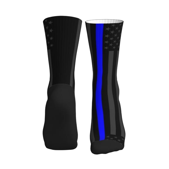 Mens Womens Group Of Thin Blue Line Flag Funny Funky Crazy Novelty Colorful Dress Socks