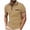 Khaki-04, variant on LONKITO Mens Polo Shirt with Pocket, Short Sleeve Collar Shirts Business Golf Casual Shirts