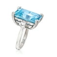 thumbnail image 3 of Ross-Simons 17.00 Carat Simulated Aquamarine and .30 ct. t.w. CZ Ring in Sterling Silver, Women's, Adult, 3 of 8