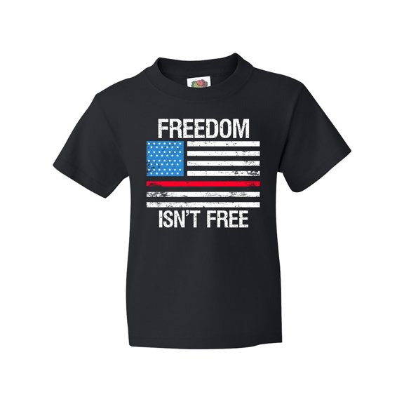 Inktastic Grunge American Flag Freedom Isn't Free Youth T-Shirt