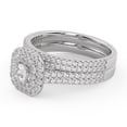 thumbnail image 3 of AFFY 2 Row Double Halo Bridal Set Ring for Women, IGI Certified 1.00 Carat (ctw) Round Cut Lab Grown Diamond Engagement Wedding Ring In 14K Solid White Gold F-G, VS-SI Quality Ring Size-4.5, 3 of 6