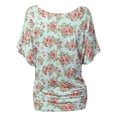 thumbnail image 3 of Doublju Womens Short Sleeve Dolman Drape Loose Fit Tunic Top(Plus Size Available), 3 of 5