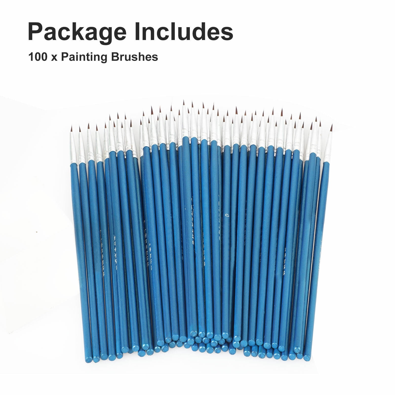 100Pcs Round Paint Brushes Small Paint Brushes Classroom Brushes Set for Face Acrylic Watercolor Oil and Crafts Model Canvas Painting