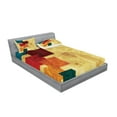 thumbnail image 2 of Ambesonne Geometric Fitted Sheet & Pillow Sham Set, Grunge Squares, Full, Multicolor, 2 of 2