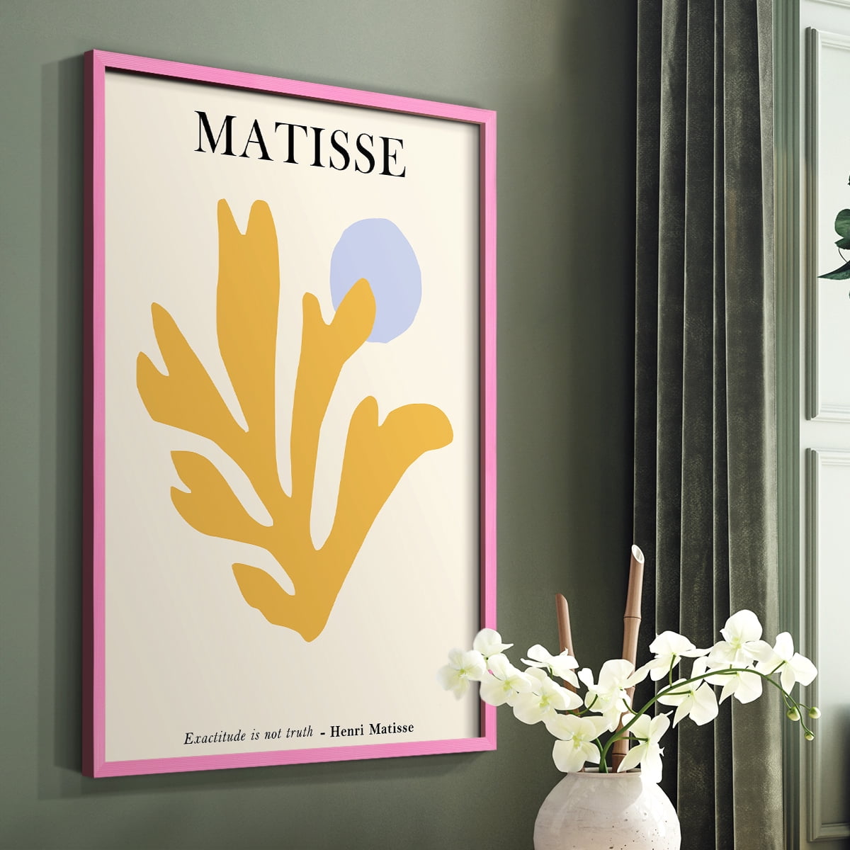 Matisse CDLXXXVI in Pink Solid Wood Framed Print No Nail Hanging