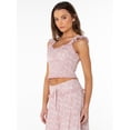 thumbnail image 4 of Celebrity Pink Women's Sweetheart Tank Top with Ruffle Straps, Sizes XS-XXXL, 4 of 6