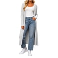thumbnail image 2 of DIOAZUD Women's Plus Size Ribbed Knit Cardigan Extra Long Open Front Long Sleeve Floor Length Cardigan Sweater Soft Lightweight, 2 of 8