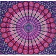 thumbnail image 2 of Bless International Indian hippie Bohemian Psychedelic Golden Blue Peacock Mandala Wall hanging Bedding Tapestry (Purple Pink, Queen (84x90Inches)(215x230Cms)), 2 of 4