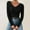 Black, variant on ZHENHONG V Neck Shirts for Women Long Sleeve, Women Fall And Winter V Neck Casual Knitted Long Sleeved Pullover Thermal Top Going Out Tops
