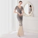 thumbnail image 2 of Vestido de flores con cuentas para fiesta, vestido de noche, vestido ceremonial sexy, 2 of 6