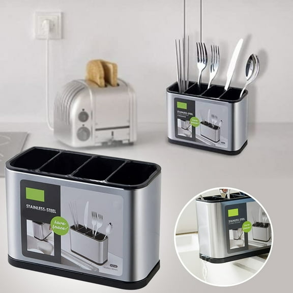 Storage Rack Clearance! 1*Storage Rack 1Pc Kitchen Cutlery Holder Spoon Fork Storage Rack Organizer Utensils Chopstick Box Partition Chopsticks Tube Stainless Chopsticks Spoon Partition Tableware
