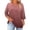 Brick Red, variant on 3/4 Sleeve Shirts For Women Hollow Out Collar T Shirt Casual Crew Neck Blouse Fashion Trendy Clothes