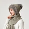 thumbnail image 4 of Bibifish One Piece Scarf Hats For Women Knitted Scarf Hats Winter Thermal Hats Comfy Windproof Cold Weather Outdoor Activities Scarf Hats, 4 of 5