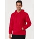 thumbnail image 3 of Sudadera con capucha con forro de felpa para hombre Sudaderas con capucha de manga larga sólida con bolsillo rojo S, 3 of 6